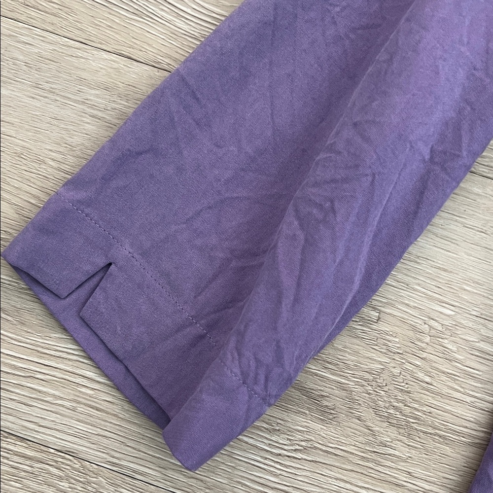 Notations Purple Button Down Shirt Patch Pockets … - image 4